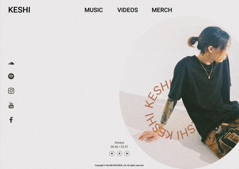 Redesigning Keshi's Website – screenshot 1