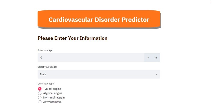 Cardiovascular Disorder Predictor – screenshot 1