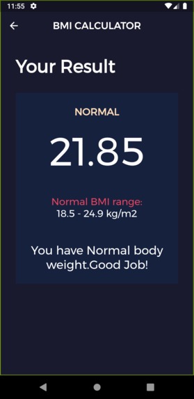 BMI Calculator – screenshot 2