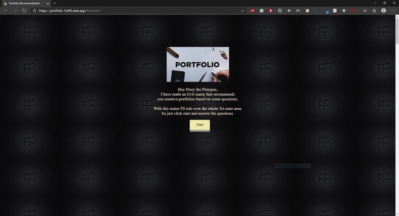 Portfolio-Recommendinator – screenshot 1