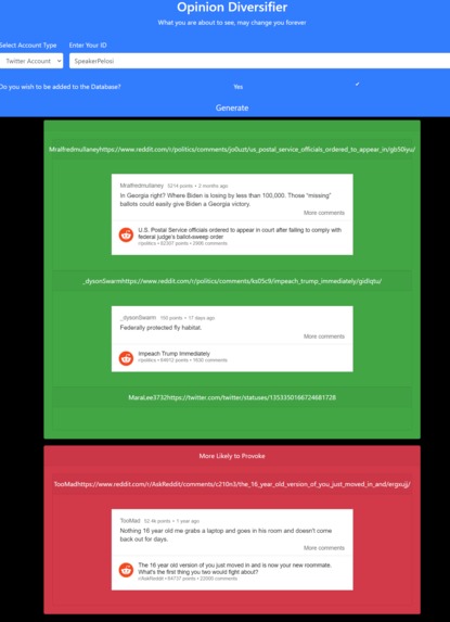 Opinion Diversifier – screenshot 2