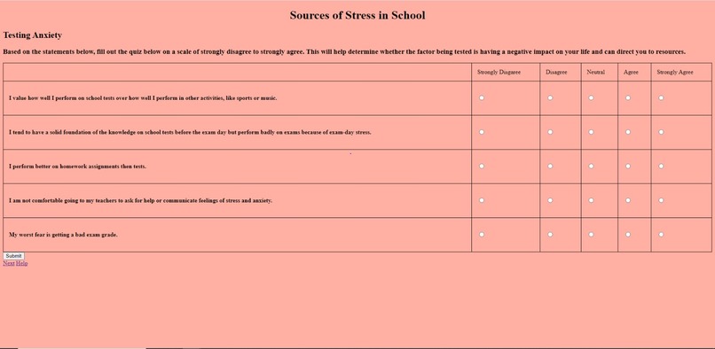 Sources of Stress from School – screenshot 1