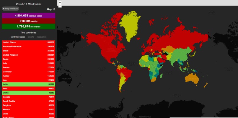 covid19world – screenshot 1