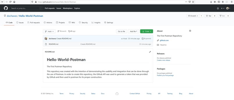 The perfect couple, Github with Postman . – screenshot 1