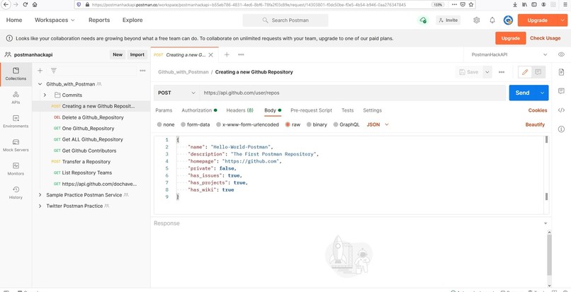 The perfect couple, Github with Postman . – screenshot 4
