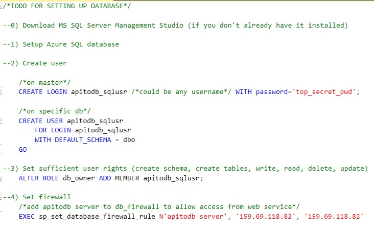 API to DB – screenshot 1