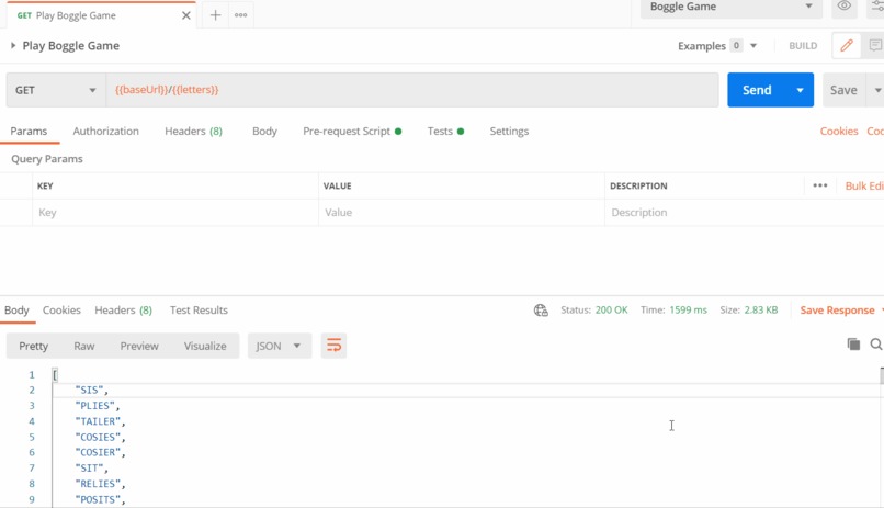 Boggle Game With Postman – screenshot 2