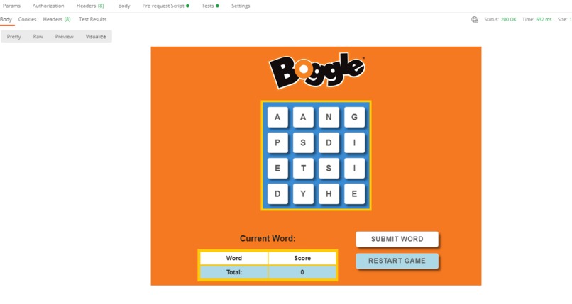 Boggle Game With Postman – screenshot 1