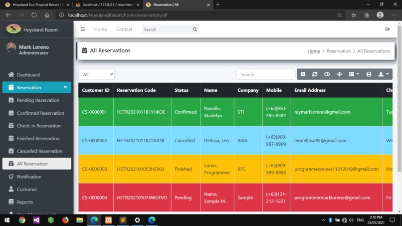 Online Events Reservation System – screenshot 1