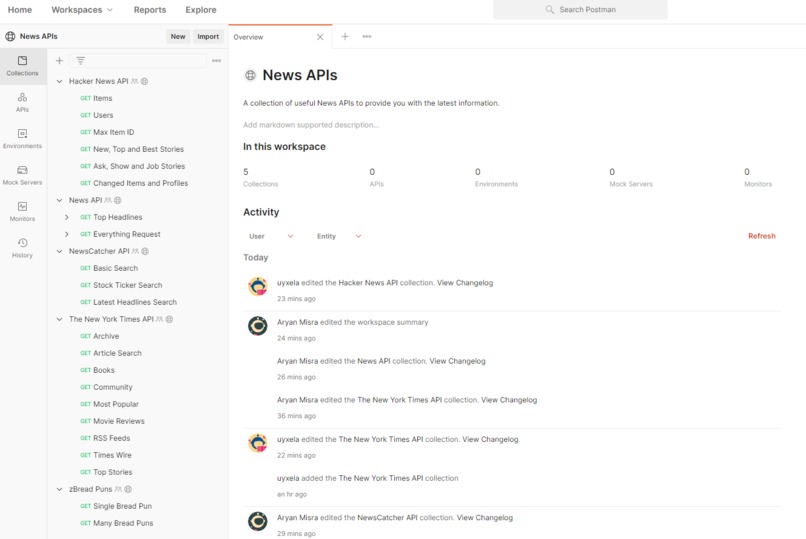 News APIs – screenshot 1