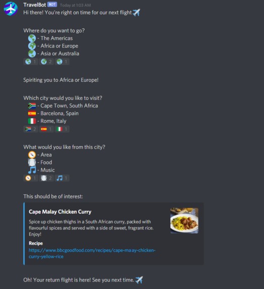 TravelBot – screenshot 2
