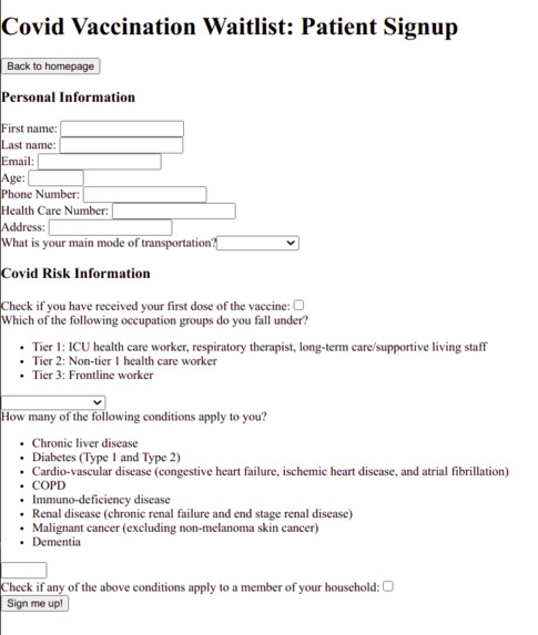 Covid-19 Vaccine Standby List – screenshot 1