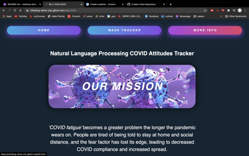 Natural Language Processing COVID Attitudes Tracker – screenshot 1