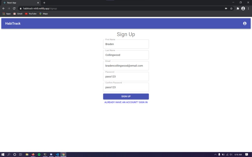 HabiTrack – screenshot 1