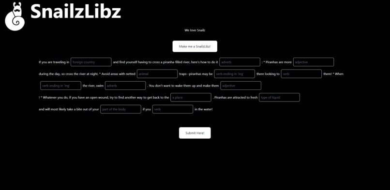 Snailz Random Mad Libz – screenshot 3