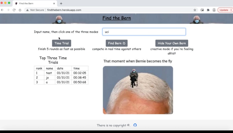 findthebern – screenshot 3