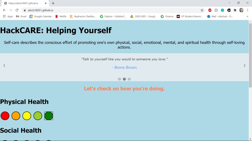 HackCARES – screenshot 1