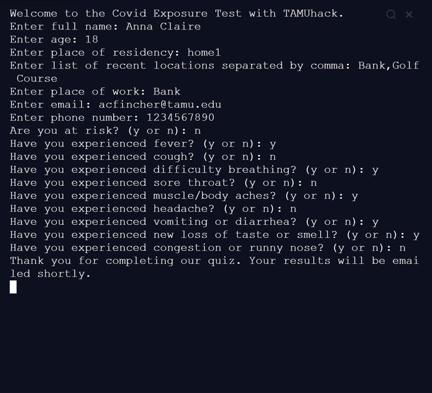 Covid Diagnostic Test and Exposure Tracing – screenshot 2