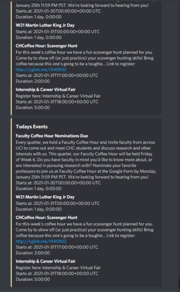 UCI Announcements Discord BOT – screenshot 1