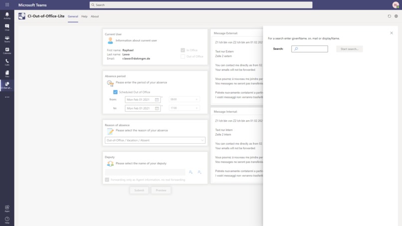 CI-Out-of-Office LITE – screenshot 3