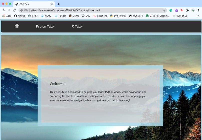 CCC Tutoring Website  – screenshot 1