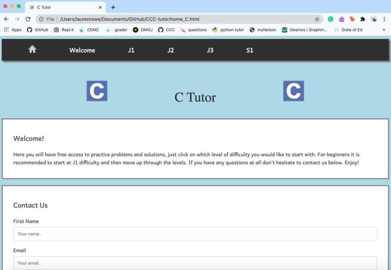 CCC Tutoring Website  – screenshot 5