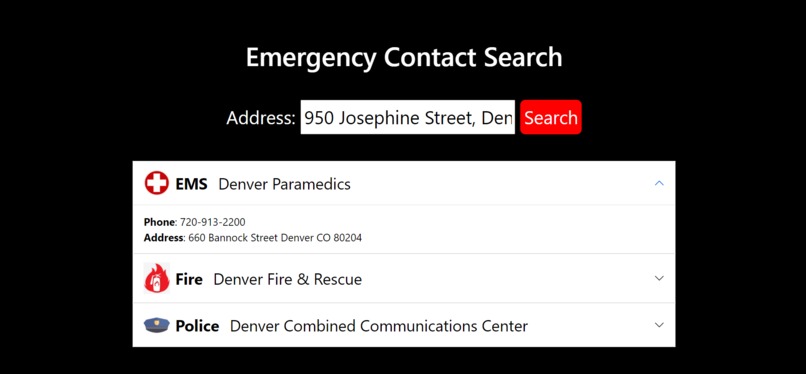 Emergency Contact Search – screenshot 3