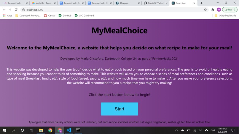 MyMealChoice – screenshot 1