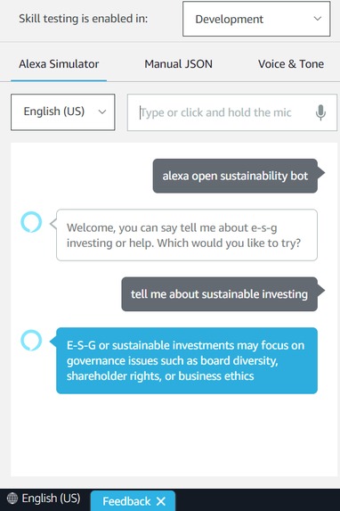 Sustainability Bot – screenshot 1
