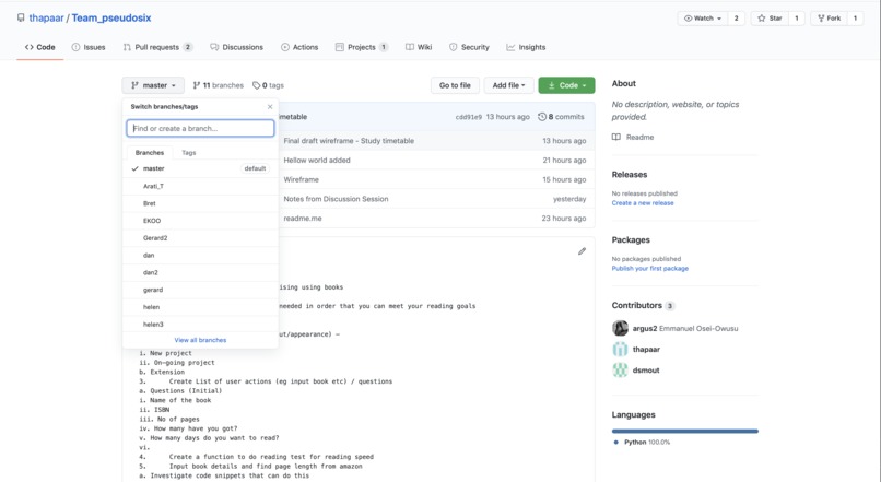 team_pseudosix Study Management Project – screenshot 2