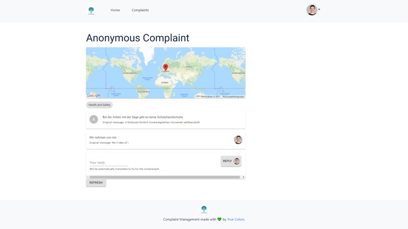 True Colors Complaint Mechanism – screenshot 2