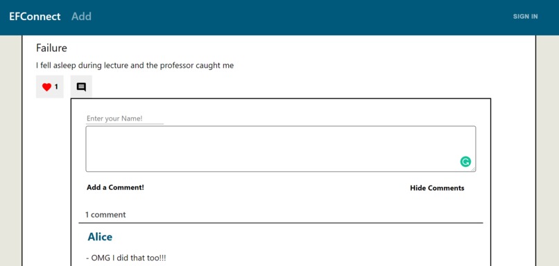 EFConnect – screenshot 2