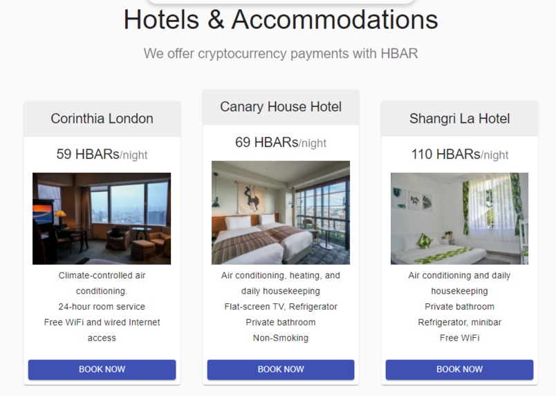 Travel Booking with Hedera and Google DiaogFlow – screenshot 3