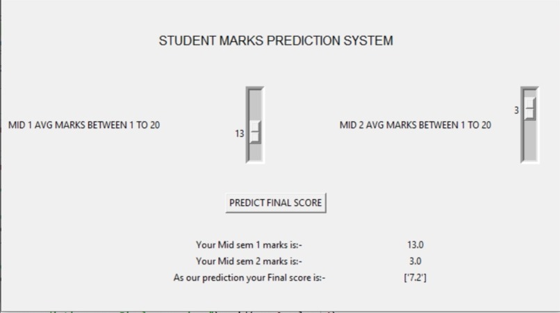 Student Result prediction system – screenshot 1