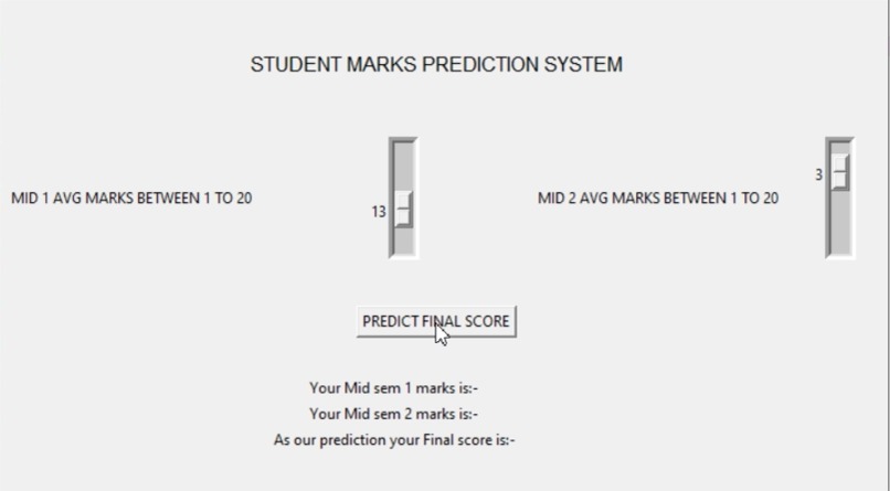 Student Result prediction system – screenshot 3
