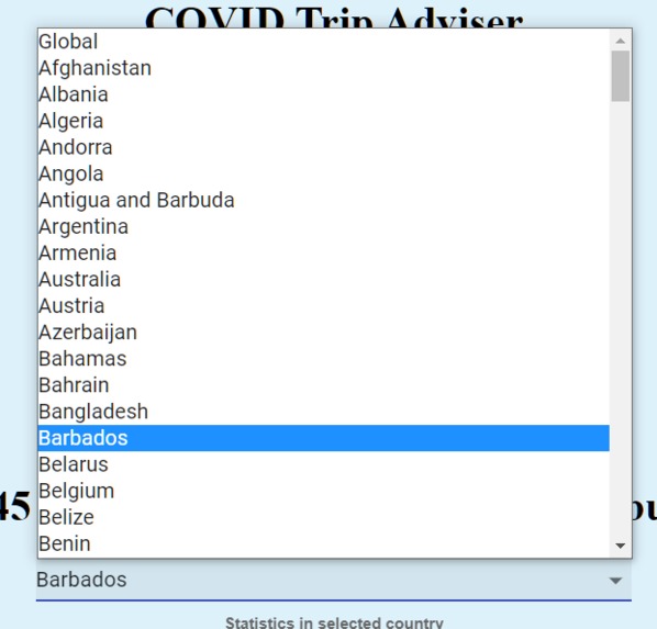 COVID Travel Adviser – screenshot 2