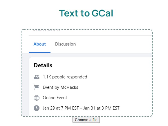 Image To Google Calendar Event Devpost