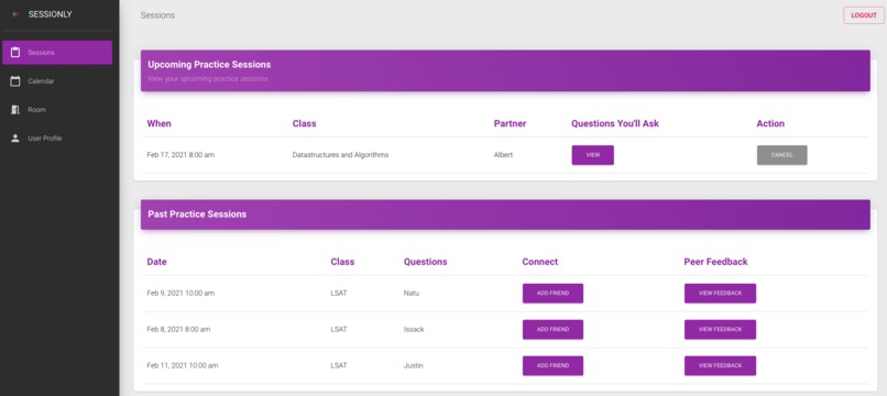 Sessionly – screenshot 1