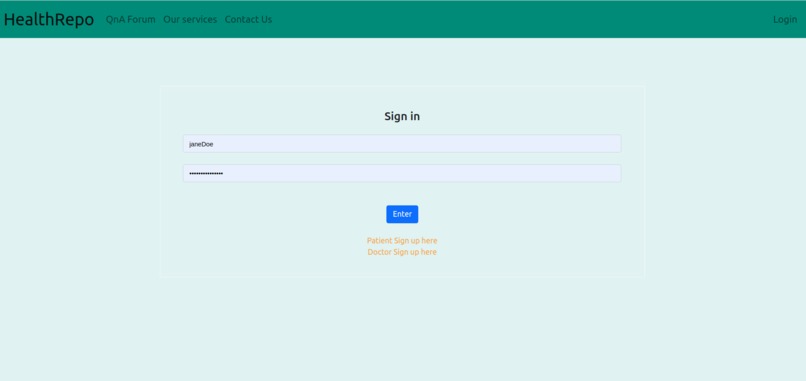 HealthRepo – screenshot 1