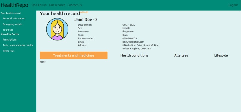 HealthRepo – screenshot 3
