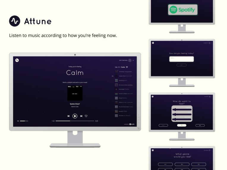 Attune - personalized playlist based on your mood – screenshot 1