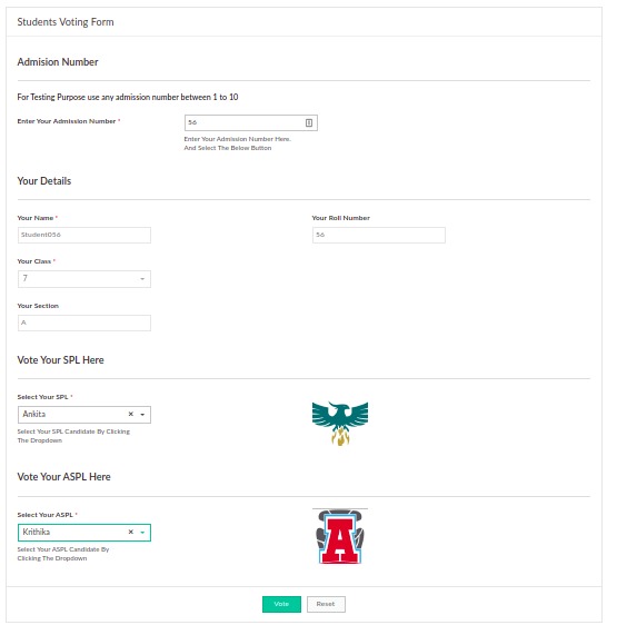 School Senate Voting Interface – screenshot 1