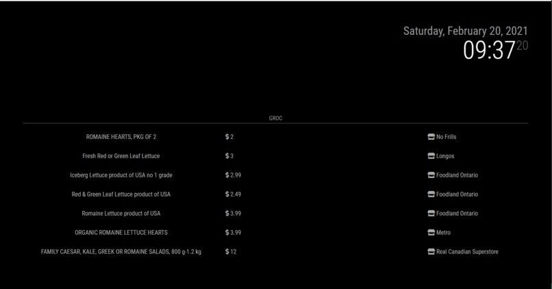 GROC – screenshot 2