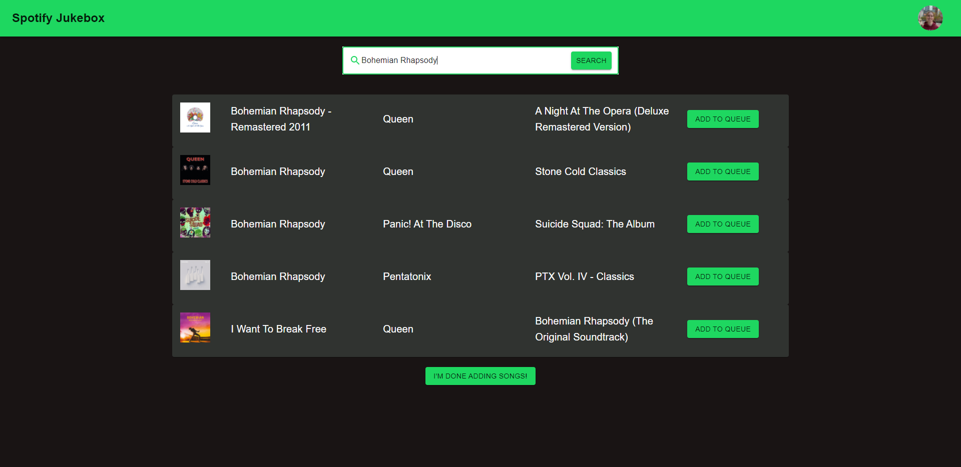 Spotify Jukebox Devpost