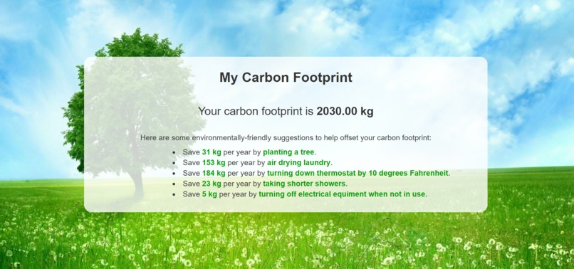 My Carbon Footprint – screenshot 6