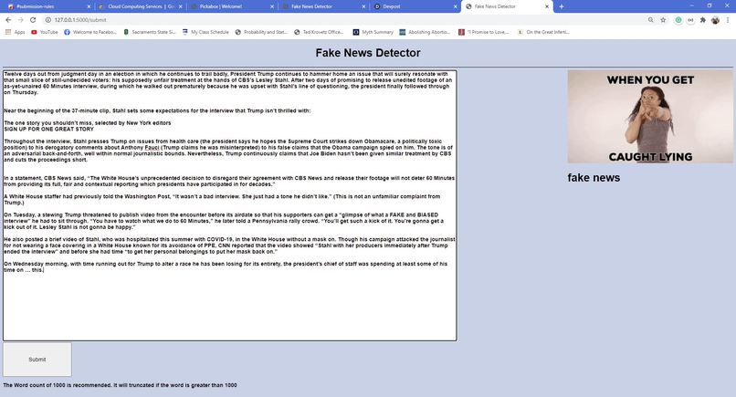 FakeNewsDetector – screenshot 1