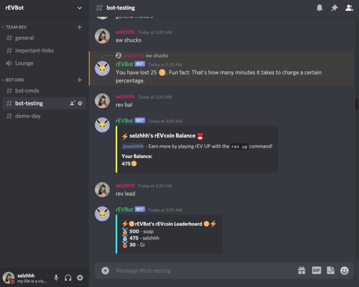 rEVBot – screenshot 4