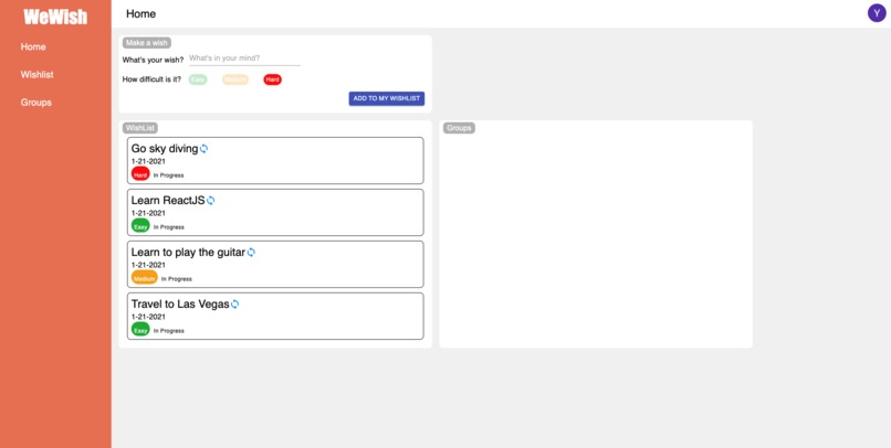 WeWish – screenshot 2