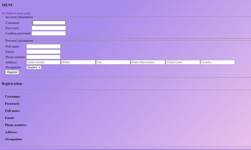 Online class website – screenshot 5