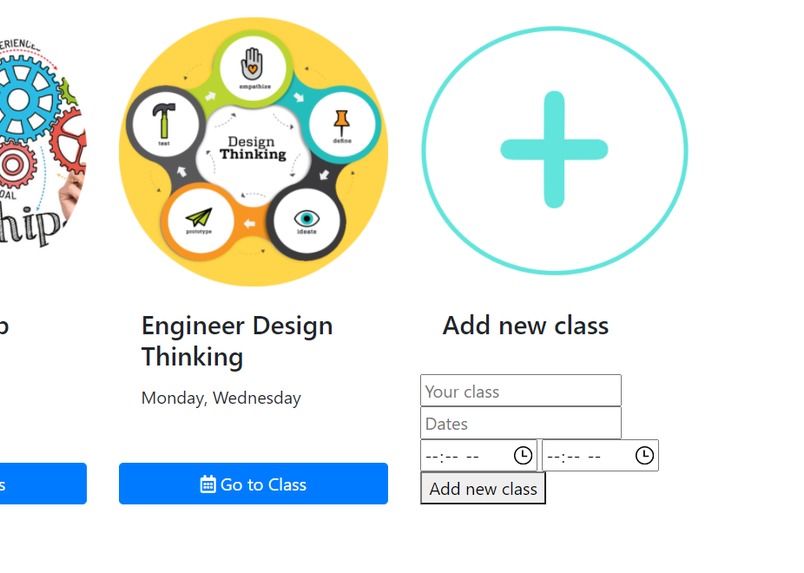Online class website – screenshot 2